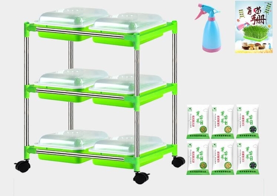 Piantina a più strati Tray Stand Microgreen Hydroponic Trays biodegradabile