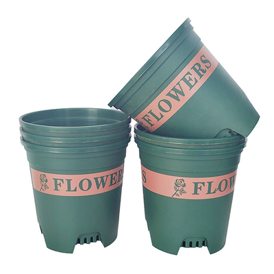 I vasi di plastica di 1 dei vasi da fiori di plastica verdi antiruggine di gallone pianta di scuola materna 13cm alto