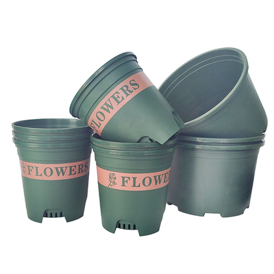I vasi di plastica di 1 dei vasi da fiori di plastica verdi antiruggine di gallone pianta di scuola materna 13cm alto