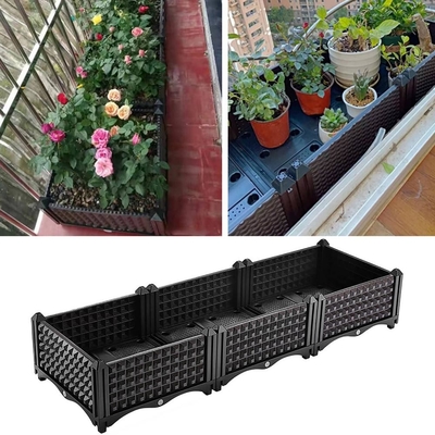 scatole di verdure della piantatrice di lunghezza di 80cm sulla prova lunga di plastica del lepidottero della scatola della piantatrice delle ruote