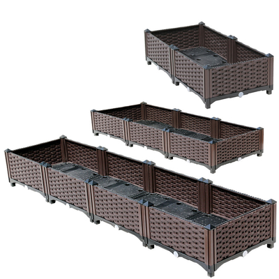Recipienti di plastica di plastica multifunzionali della scatola della piantatrice di 26CM Brown per i letti alzati del giardino