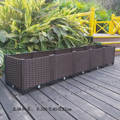 Recipienti di plastica di plastica multifunzionali della scatola della piantatrice di 26CM Brown per i letti alzati del giardino