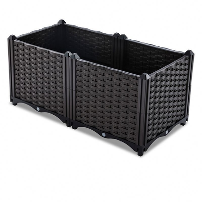 Verdura all'aperto di alta qualità che pianta il quadrato della scatola che approfondisce la resina di plastica del rattan che pianta scatola