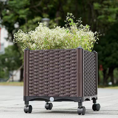 Auto che innaffia la piantatrice di plastica conservabile alzata rettangolare del contenitore di fiore della scatola della piantatrice
