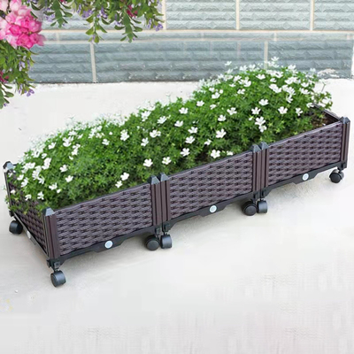 Lo SGS ha certificato la piantatrice di plastica del giardino urbano sulle ruote che il fuoco rinforza facile da assemblare