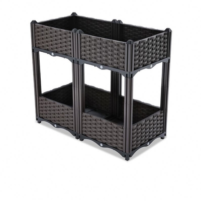 Strato tridimensionale della scatola di plastica della piantatrice elevato rettangolo del balcone multi