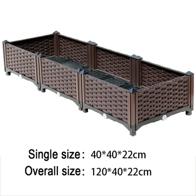 La plastica di ISO9001 Brown coltiva la scatola la piantatrice di plastica riciclata che inscatola resistente UV