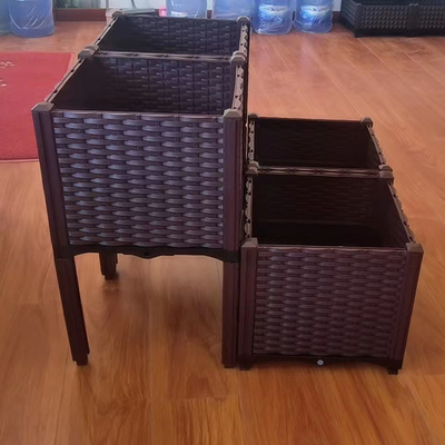 Vasi da fiori rettangolari in plastica sopraelevati Assemblaggio letto da giardino