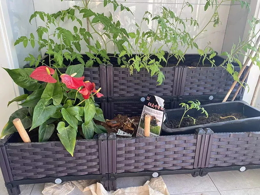Fioriera rialzata in plastica da giardino per letto da giardino rettangolare retrò
